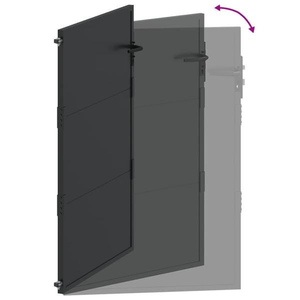 Gartentor Schwarz 100 x 125 cm Pulverbeschichteter Stahl