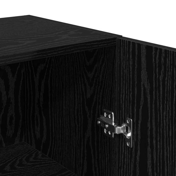 TV Einheit mit Regal Sonstiges mit Speicher mit Tür Schwarze Eiche Holzwerkstoff