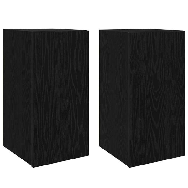 TV Einheit mit Regal Sonstiges mit Speicher mit Tür 2 pcs Schwarze Eiche Holzwerkstoff