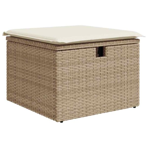 6-teiliges Garten Sofa Set mit Kissen Beige Poly Rattan