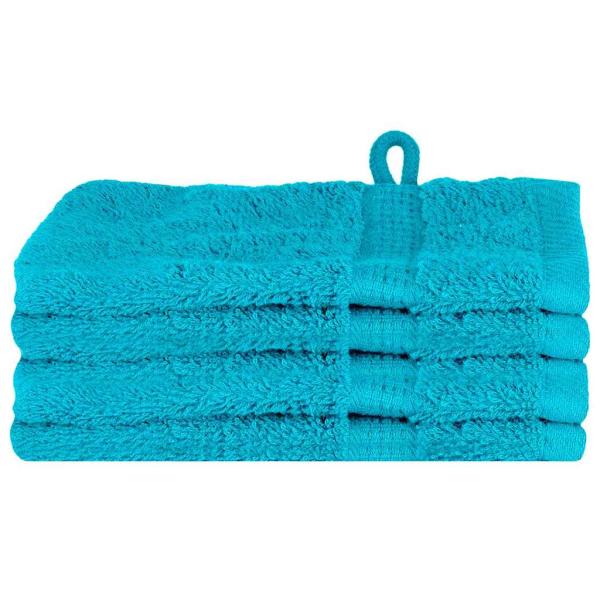 Waschhandschuhe 4 pcs Türkis 15 x 21 cm Baumwolle