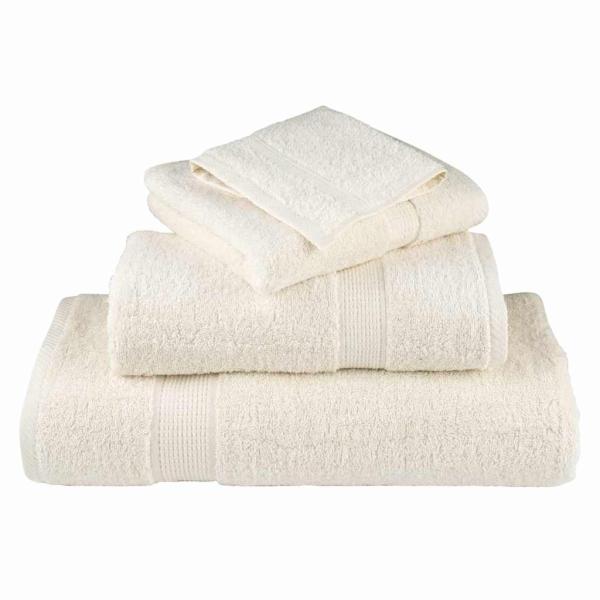 Waschhandschuhe 4 pcs Cremefarben 15 x 21 cm Baumwolle
