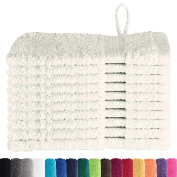 Waschhandschuhe 10 pcs Cremefarben 15 x 21 cm Baumwolle