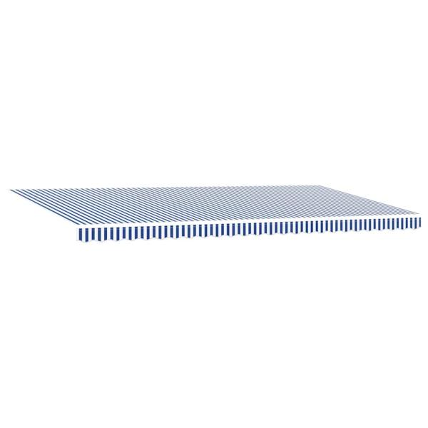 Einziehbare Markise Blau und weiß 6 x 3 m Stoff und Metall