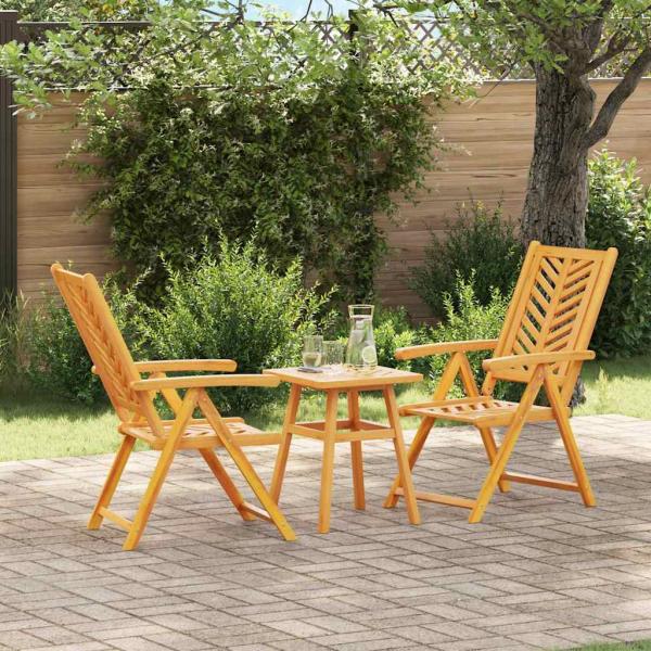 ARDEBO.de - Garten Bistro Set 3 pcs Braun Akazie Massivholz
