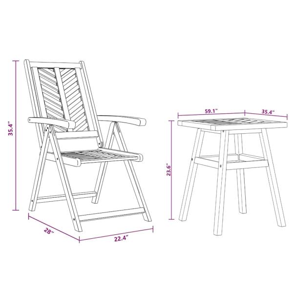 Garten Bistro Set 3 pcs Braun Akazie Massivholz