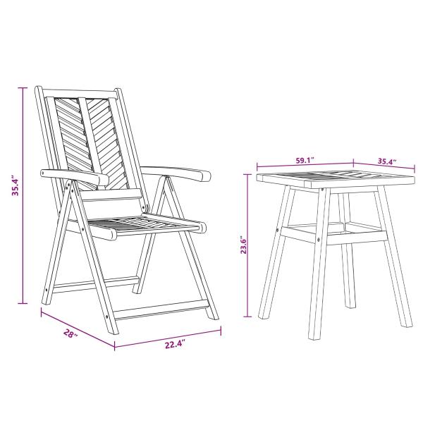 Garten Bistro Set 3 pcs Braun Akazie Massivholz