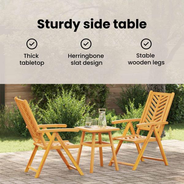 Garten Bistro Set 3 pcs Braun Akazie Massivholz