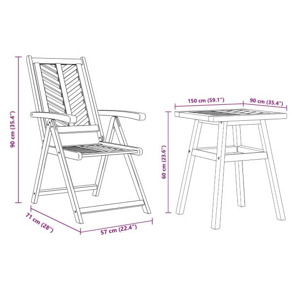 Garten Bistro Set 3 pcs Braun Akazie Massivholz