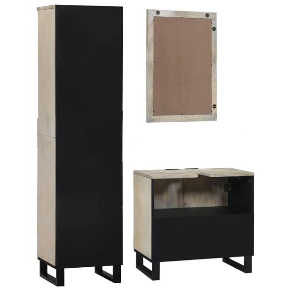 Badezimmermöbel Set mit Schubladen mit Regal mit Speicher mit Tür mit Spiegel 3 pcs Weiß 38 x 33 x 160 cm