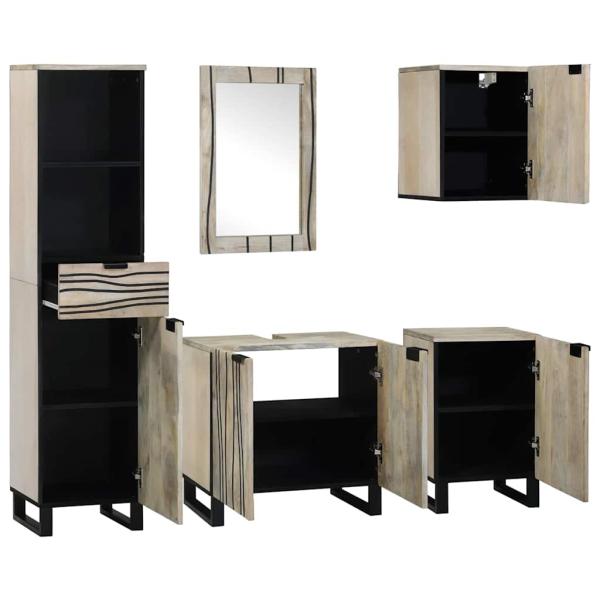 Badezimmermöbel Set 5 pcs Nussbaum braun 38 x 33 x 160 cm