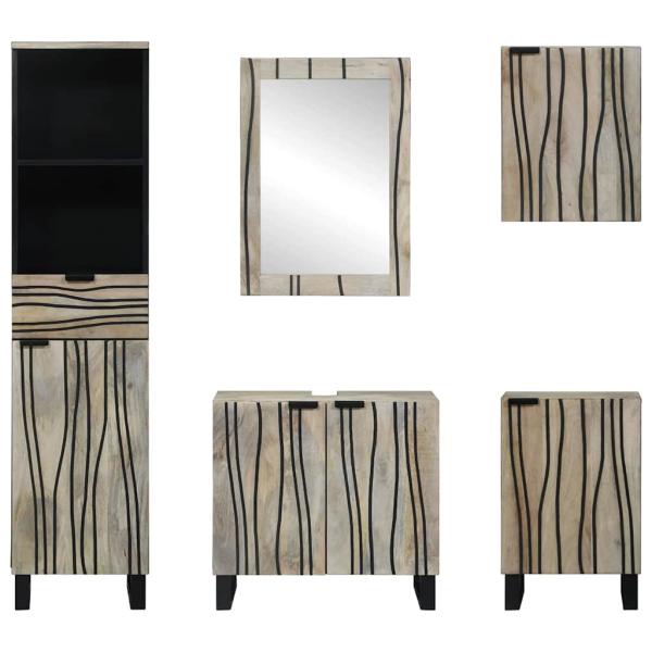Badezimmermöbel Set 5 pcs Nussbaum braun 38 x 33 x 160 cm