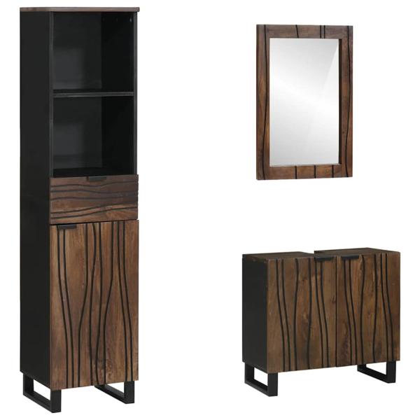 ARDEBO.de - Badezimmermöbel Set 3 pcs Nussbaum braun 38 x 33 x 160 cm