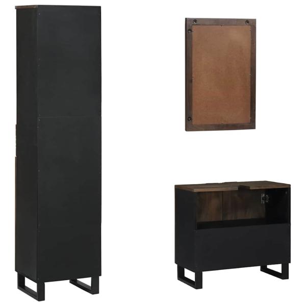 Badezimmermöbel Set 3 pcs Nussbaum braun 38 x 33 x 160 cm