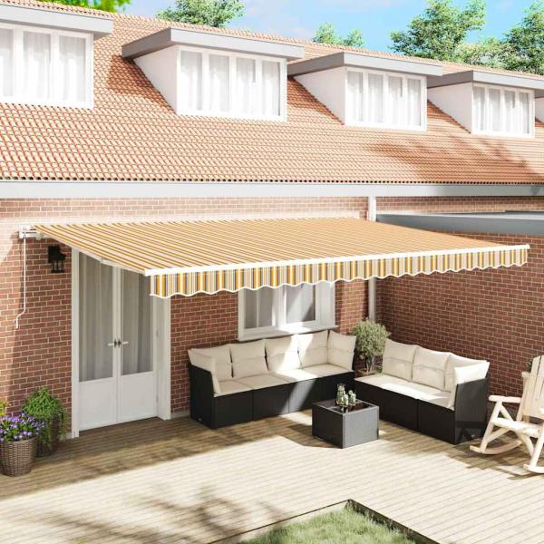 ARDEBO.de - Einziehbare Markise Mehrfarbig 500 x 300 cm Gewebe