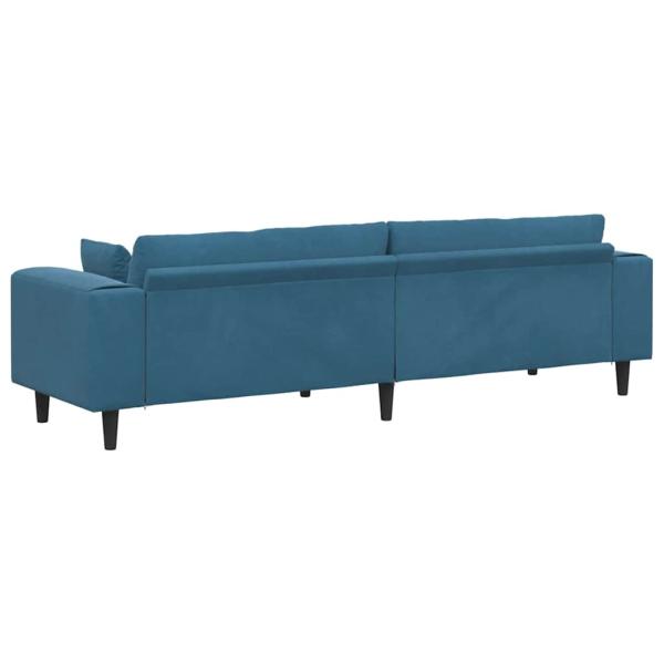 Samt Sofa mit Kissen mit Kissen Blau 208 cm Samt