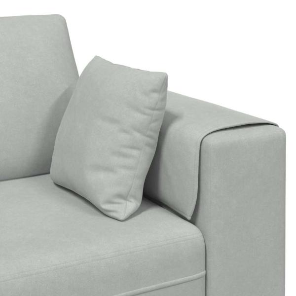 Samt Sofa mit Kissen mit Kissen Hellgrau 208 cm Samt
