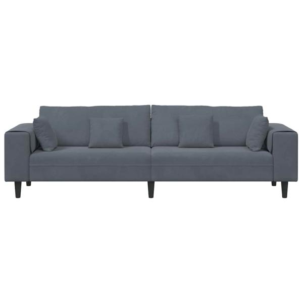Samt Sofa mit Kissen mit Kissen Dunkelgrau 208 cm Samt