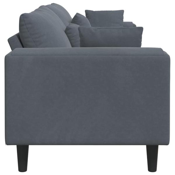Samt Sofa mit Kissen mit Kissen Dunkelgrau 208 cm Samt