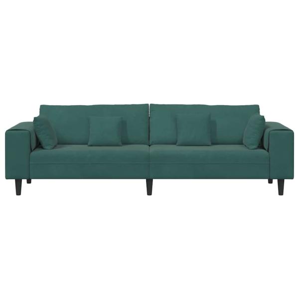Samt Sofa mit Kissen mit Kissen Dunkelgrün 208 cm Samt