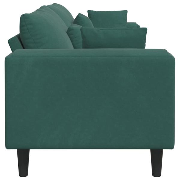 Samt Sofa mit Kissen mit Kissen Dunkelgrün 208 cm Samt