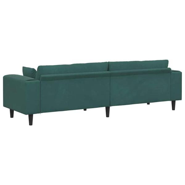 Samt Sofa mit Kissen mit Kissen Dunkelgrün 208 cm Samt
