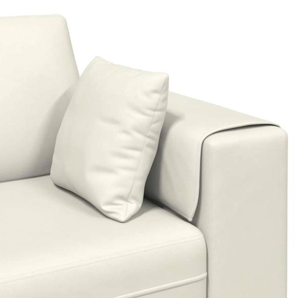 Samt Sofa mit Kissen mit Kissen Cremefarben 208 cm Samt