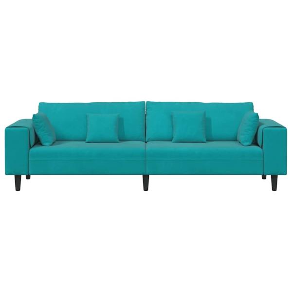 Samt Sofa mit Kissen mit Kissen Türkis 208 cm Samt