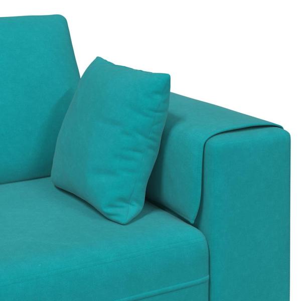 Samt Sofa mit Kissen mit Kissen Türkis 208 cm Samt