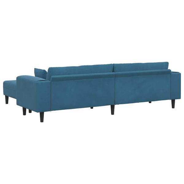 Samt Sofa mit Kissen mit Kissen 3 pcs Blau 208 cm Samt