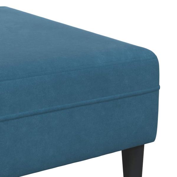 Samt Sofa mit Kissen mit Kissen 3 pcs Blau 208 cm Samt