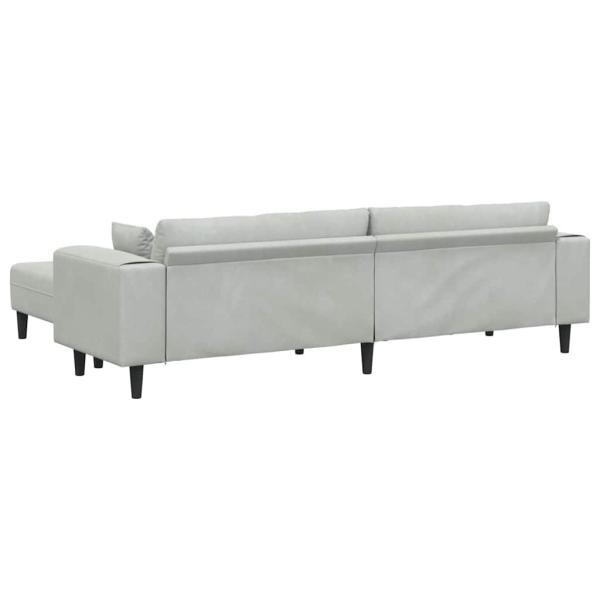 Samt Sofa mit Kissen mit Kissen 3 pcs Hellgrau 208 cm Samt