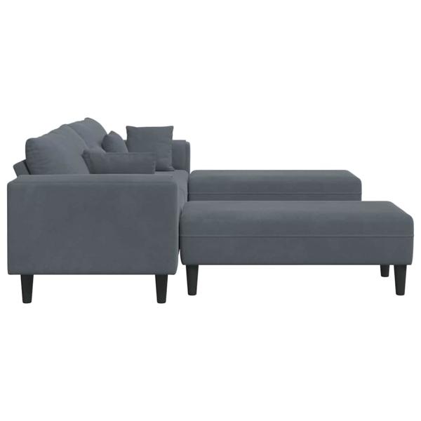 Samt Sofa mit Kissen mit Kissen 3 pcs Dunkelgrau 208 cm Samt