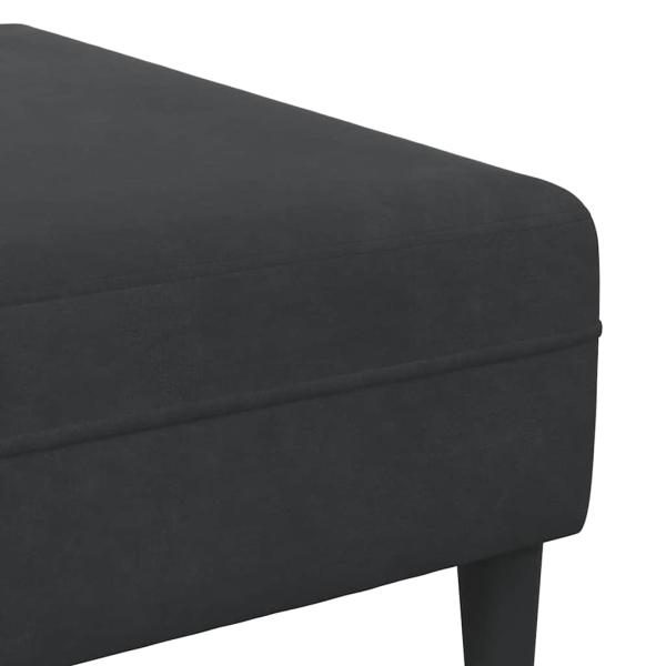Samt Sofa mit Kissen mit Kissen 3 pcs Schwarz 208 cm Samt