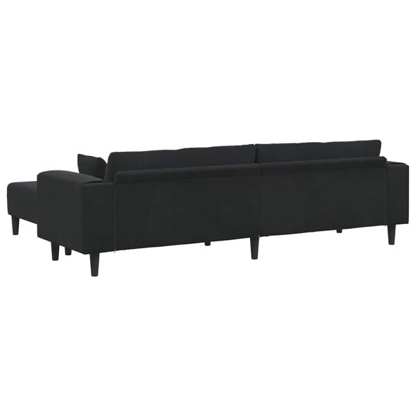Samt Sofa mit Kissen mit Kissen 3 pcs Schwarz 208 cm Samt