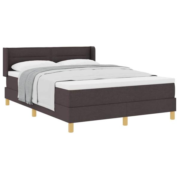 Boxspringbett Dunkelbraun und Weiß 140 x 190 cm Gewebe
