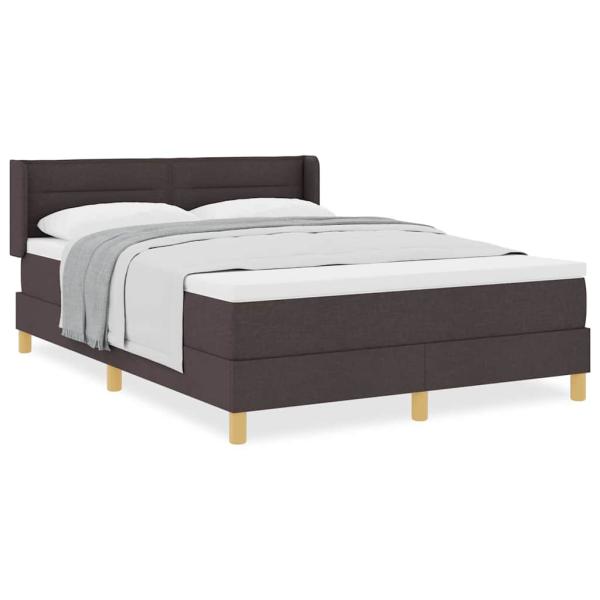 Boxspringbett Dunkelbraun und Weiß 140 x 190 cm Gewebe