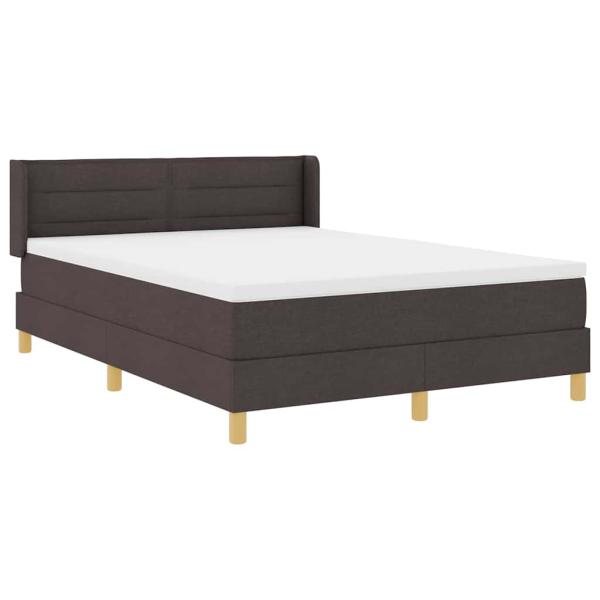 Boxspringbett Dunkelbraun und Weiß 140 x 190 cm Gewebe