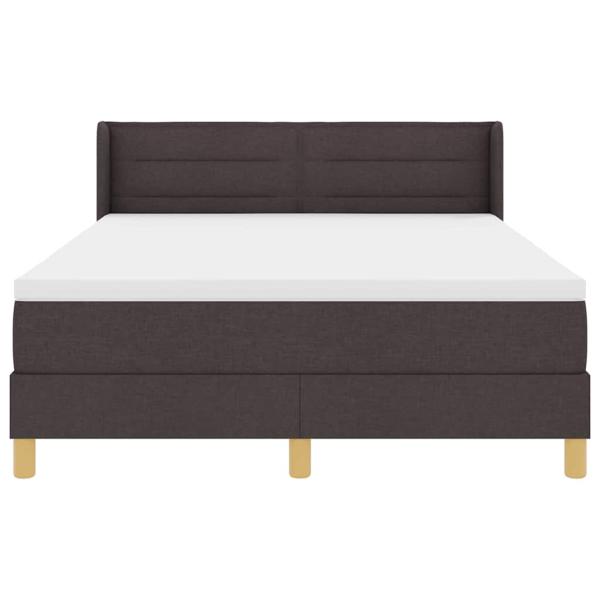 Boxspringbett Dunkelbraun und Weiß 140 x 190 cm Gewebe