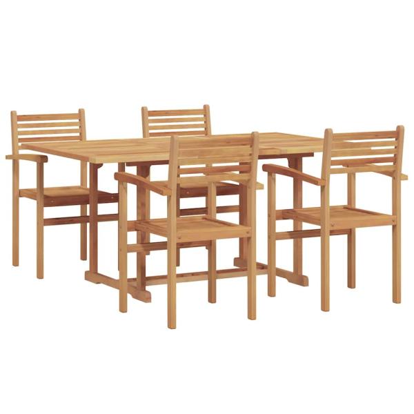 Garten Essgruppe 5 pcs Braun Massives Teakholz