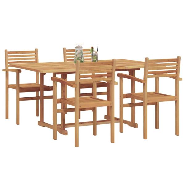 Garten Essgruppe 5 pcs Braun Massives Teakholz