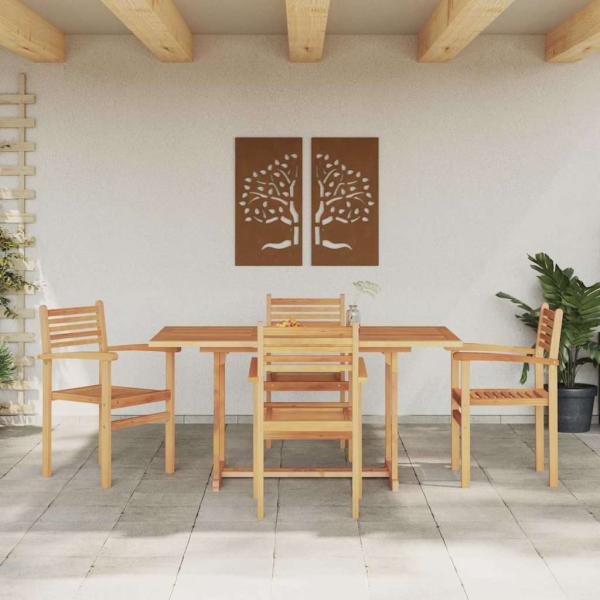 Garten Essgruppe 5 pcs Braun Massives Teakholz
