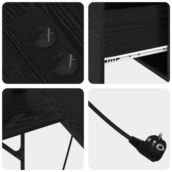 Schreibtisch Schwarz Eiche 182 x 101 x 87,5 cm Holzwerkstoff