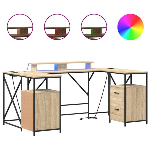 Schreibtisch Sonoma Eiche 182 x 101 x 87,5 cm Holzwerkstoff