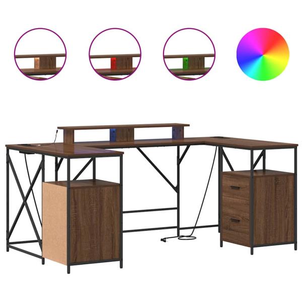 Schreibtisch Braun Eiche 182 x 101 x 87,5 cm Holzwerkstoff