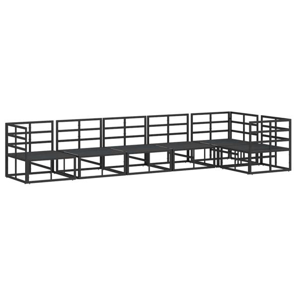 Garten-Sofa-Set 6 pcs Schwarz 70 x 70 x 32 cm Aluminium