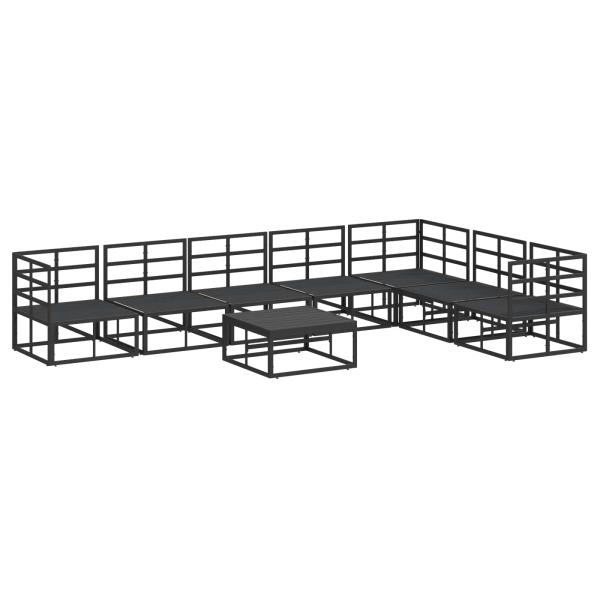 Garten-Sofa-Set 8 pcs Schwarz 70 x 70 x 32 cm Aluminium