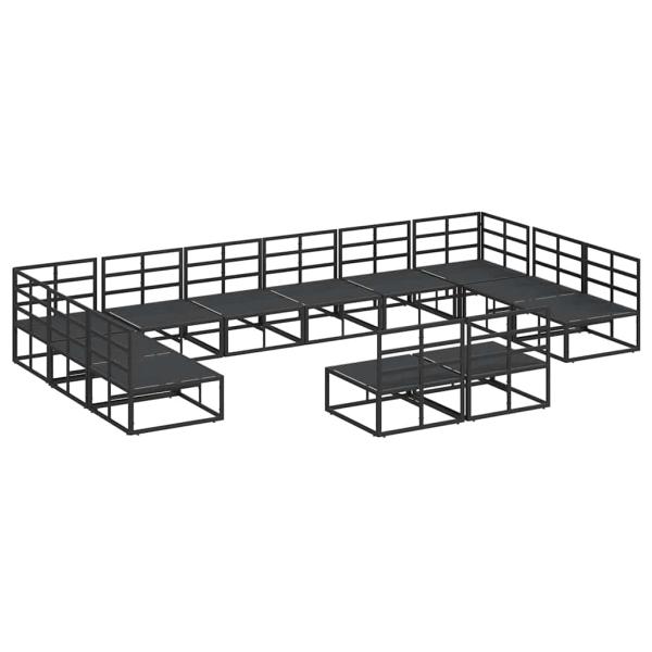 Garten-Sofa-Set 12 pcs Schwarz 423 x 211,5 x 71 cm Aluminium