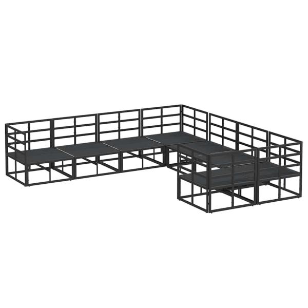 Garten-Sofa-Set 8 pcs Schwarz 283 x 283 x 71 cm Aluminium