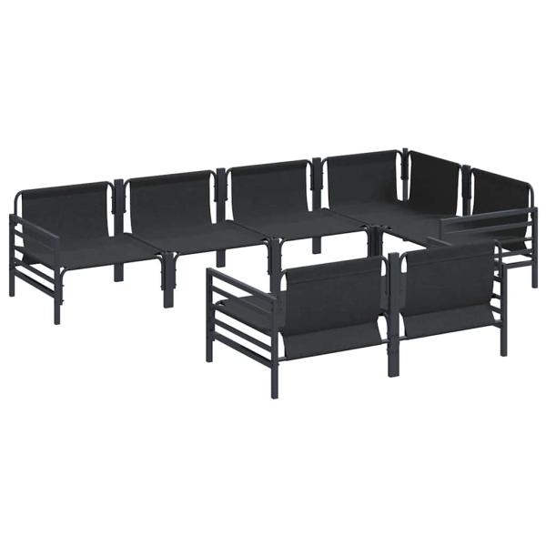Garten-Sofa-Set 7 pcs Anthrazit 320 x 160 x 71 cm Stahl & Stoff